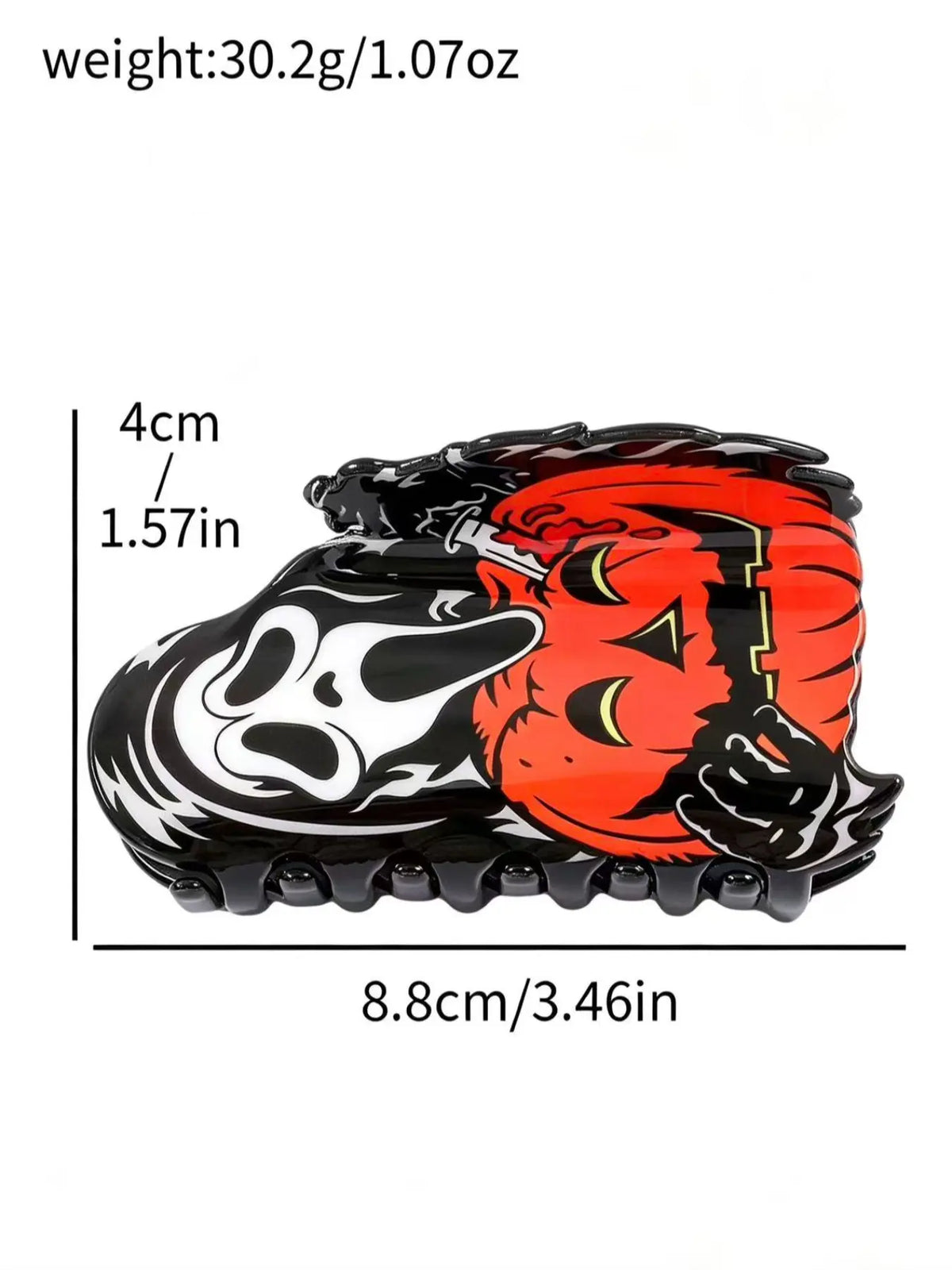 Halloween Large Hair Claw Clip, Horror Ghost Face & Pumpkin Print Jaw Hair Clamp, Spooky Gothic Decorative Hair Grip, Strong Hold Costume Hair Accessory for Women Girls Halloween Party Cosplay