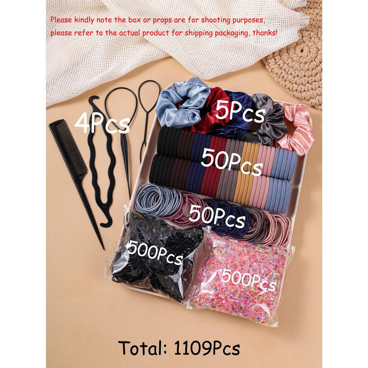 Women's Minimalist No Damage Hair Ties Set - 10-Piece Polyester Neutral Scrunchies Bulk, Classic Accessory Set for Daily Hairstyling Ponytail Holders, Sohochic Fashion Items, 10 Pieces