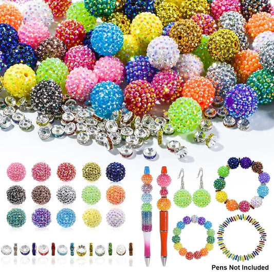 250 Pcs Beads for Pens, Focal Beads for Beadable Pens, Rhinestone Bead, Resin Beads, Spacer Bead for Bracelets, Beading Making, Beading Supplies, Beads for Crafts, DIY Beading Accessories, Diy Beads Assortment