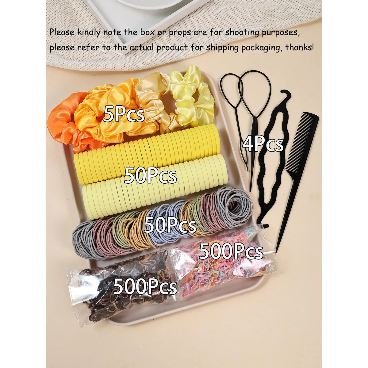 Women's Minimalist No Damage Hair Ties Set - 10-Piece Polyester Neutral Scrunchies Bulk, Classic Accessory Set for Daily Hairstyling Ponytail Holders, Sohochic Fashion Items, 10 Pieces