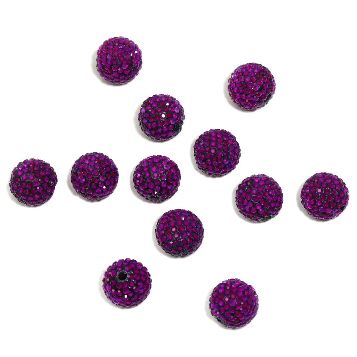 B57 Handmade Polymer Clay Round Straight-Hole Drill Balls - DIY Beading Material for Jewelry Lovers, Charms Making, DIY Craft Embellishments, Beads and Accessories, Rhinestone Beads