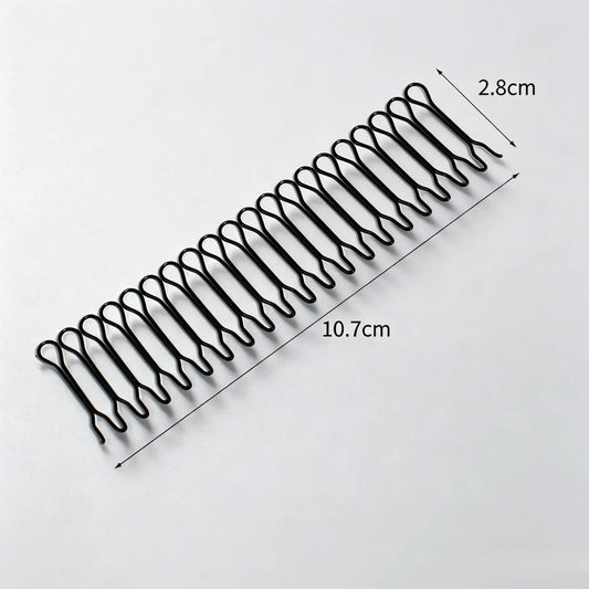 U Shape Hair Finishing Fixer Comb, 3 Pieces Bobby Bangs Holder Styling Tool Stretchable Hair Pin U Shape Wavy Comb Clips Spring Headband Circle Styling Black Pins Bun Hairpins for Women Girl - MM2
