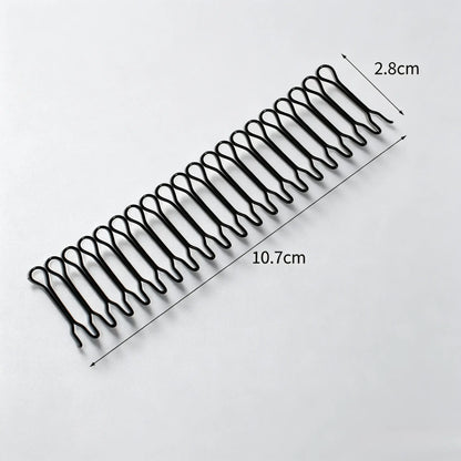 U Shape Hair Finishing Fixer Comb, 3 Pieces Bobby Bangs Holder Styling Tool Stretchable Hair Pin U Shape Wavy Comb Clips Spring Headband Circle Styling Black Pins Bun Hairpins for Women Girl - MM2