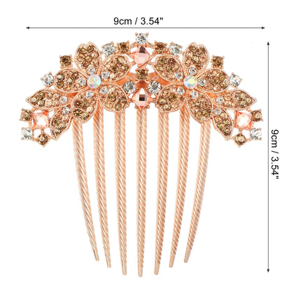 VOCOSTE Women's Rhinestone Inlaid Flower Hair Comb Hairpin Hair Accessory Hair Side Comb Clips  Rhinestone Head Pieces