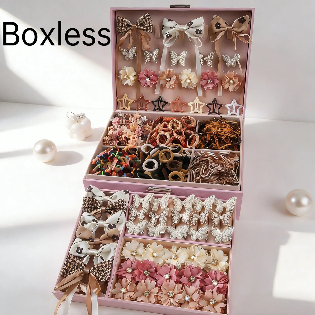 808Pcs Sweet Bow Flower Hair Accessories Set, Assorted Hair Ties, Clips and Barrettes, Cute Daily Hair Decorations for Girls