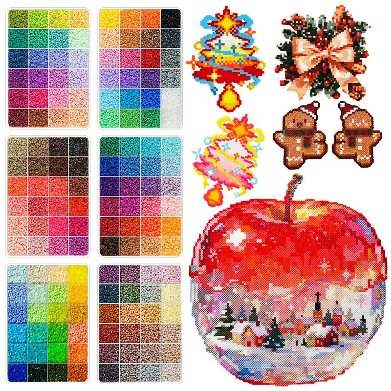 120-Colors 3D Fuse Beads Set – Pixel Puzzle Beads DIY Craft Kit with Pegboards, Ironing Paper, Tweezers & Accessories | All-in-One Beading Set for Jewelry Making, Pixel Art, Keychains, Creative DIY Projects | Halloween Gift&Christmas gift