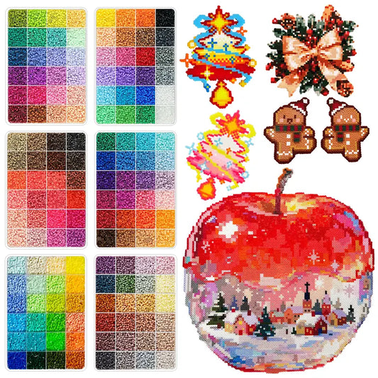 120-Colors 3D Fuse Beads Set – Pixel Puzzle Beads DIY Craft Kit with Pegboards, Ironing Paper, Tweezers & Accessories | All-in-One Beading Set for Jewelry Making, Pixel Art, Keychains, Creative DIY Projects | Halloween Gift&Christmas gift