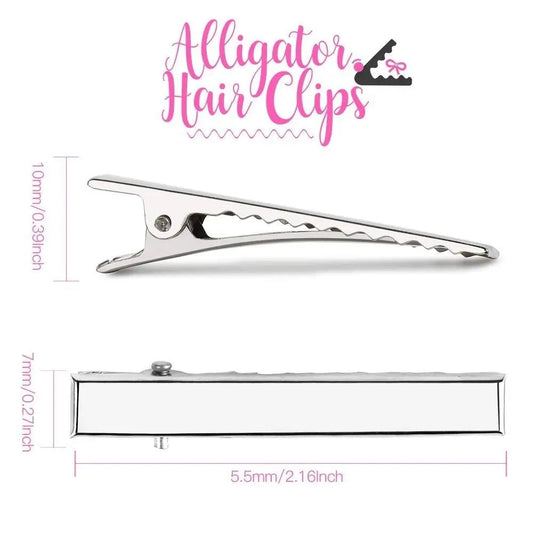120pcs Duckbill Clip Set, 2.17 Inch Hair Clips Bulk, Single Prong Alligator Hairpin Teeth Blank Setting for DIY Hair Clip Accessories Jewelry Making Supplies