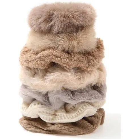 5 count Furry Scrunchies Elastic Hair Scrunchies for Women and Girls