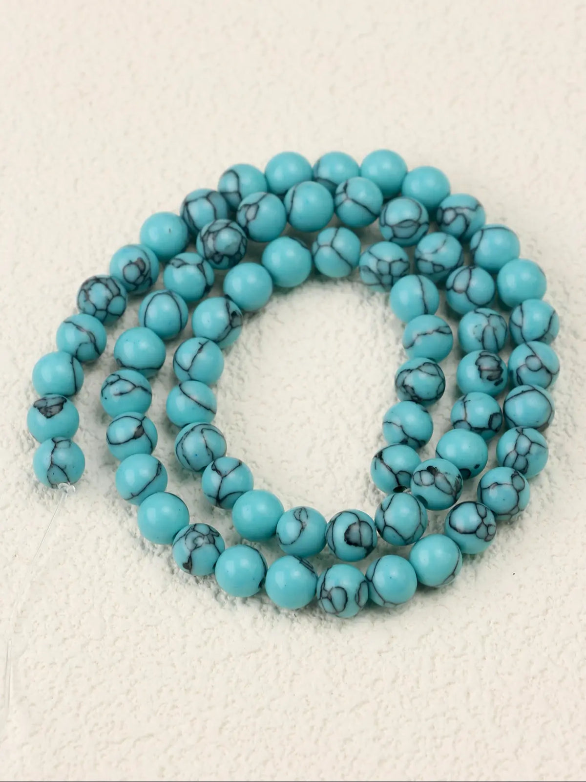 Unique Crack Pattern Turquoise Beads - 4/6/8/10mm for Jewelry Making, Beads For Bracelets, DIY Bracelet Necklace Earrings, 15 Inch Strand, Bead Set, DIY Beading Accessories