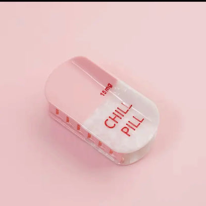 Chill Pill Hair Claw Clip - Aesthetic Cute Claw for Girls - Pale Peach with Various Fun Designs