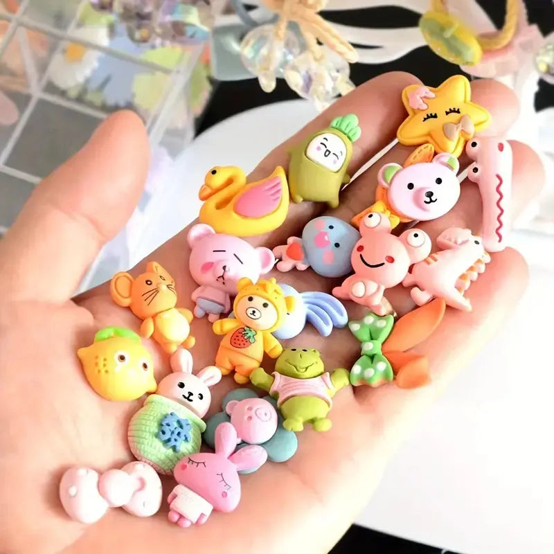 20 Piece Surprise Unique Animal Resin Accessories, Fashionable Cartoon Design, Perfect for DIY Crafts & Party Gifts, DIY with Charms, DIY Craft Embellishments