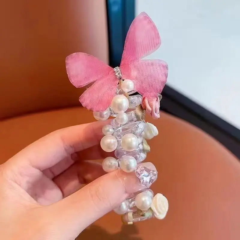 Female Elastic Band Scrunchies, Fairy-Style Rose Motif Phone Cord Hair Ties, Forest-Themed Ponytail Accessories for Bubble Braids, Updos, Daily Wear