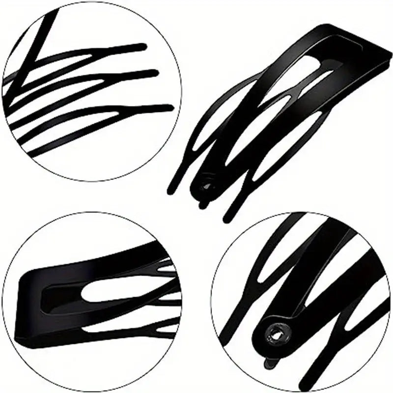 8pcs Bangs Comb Clip, Cute Hair Comb, Metal Snap Button Hair Clip，Unique Snap Hair Clips 3 Prong Hair Clips Water Drop Metal Hairpins Monochrome Hair Barrettes Hair Accessories, Hair Claw, Fashion Hairpins, Decorative Hair Pins, Flat Hair Clip