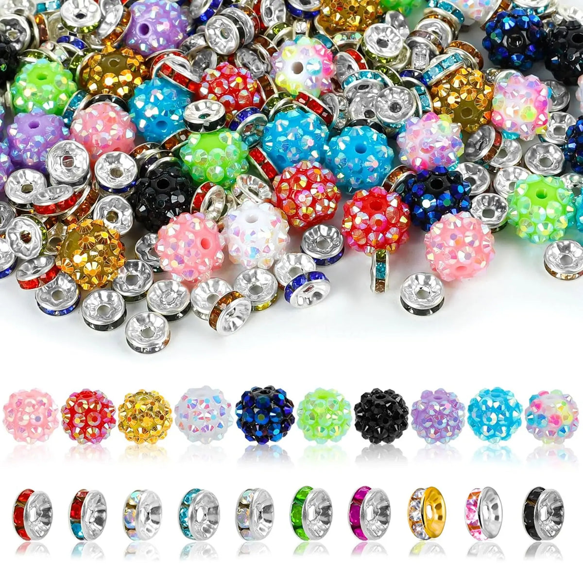 250 Pcs Beads for Pens, Focal Beads for Beadable Pens, Rhinestone Bead, Resin Beads, Spacer Bead for Bracelets, Beading Making, Beading Supplies, Beads for Crafts, DIY Beading Accessories, Diy Beads Assortment