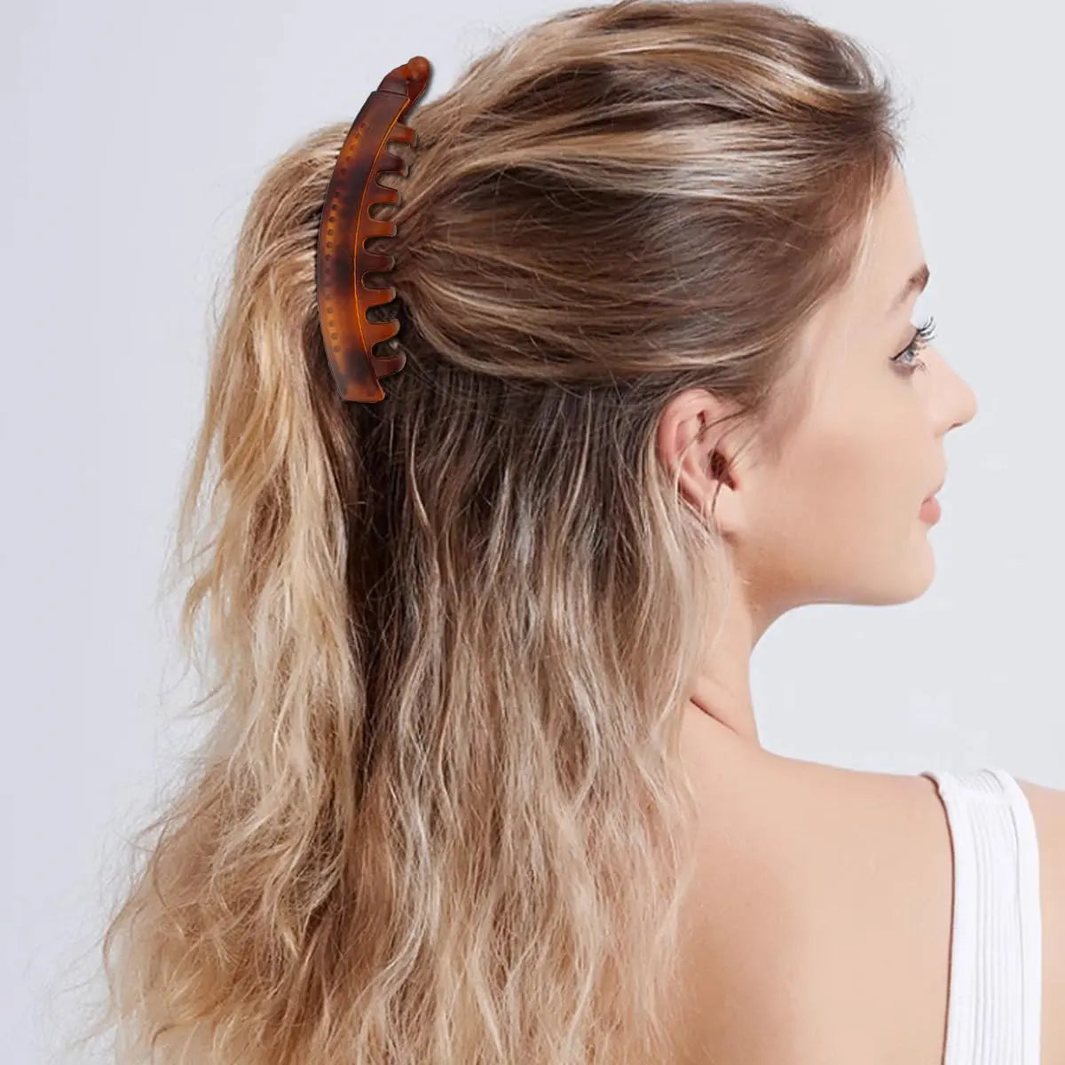 Matte & Tortoise Shell Acrylic Banana Hair Clips - Unisex Strong Non-Slip Grip for Thick, Curly Hair, Ponytail Holders (4,6,10 Pack) - Ideal for Engagement, Memorial Day, Anniversary, Ceremony Events, Daily Wear