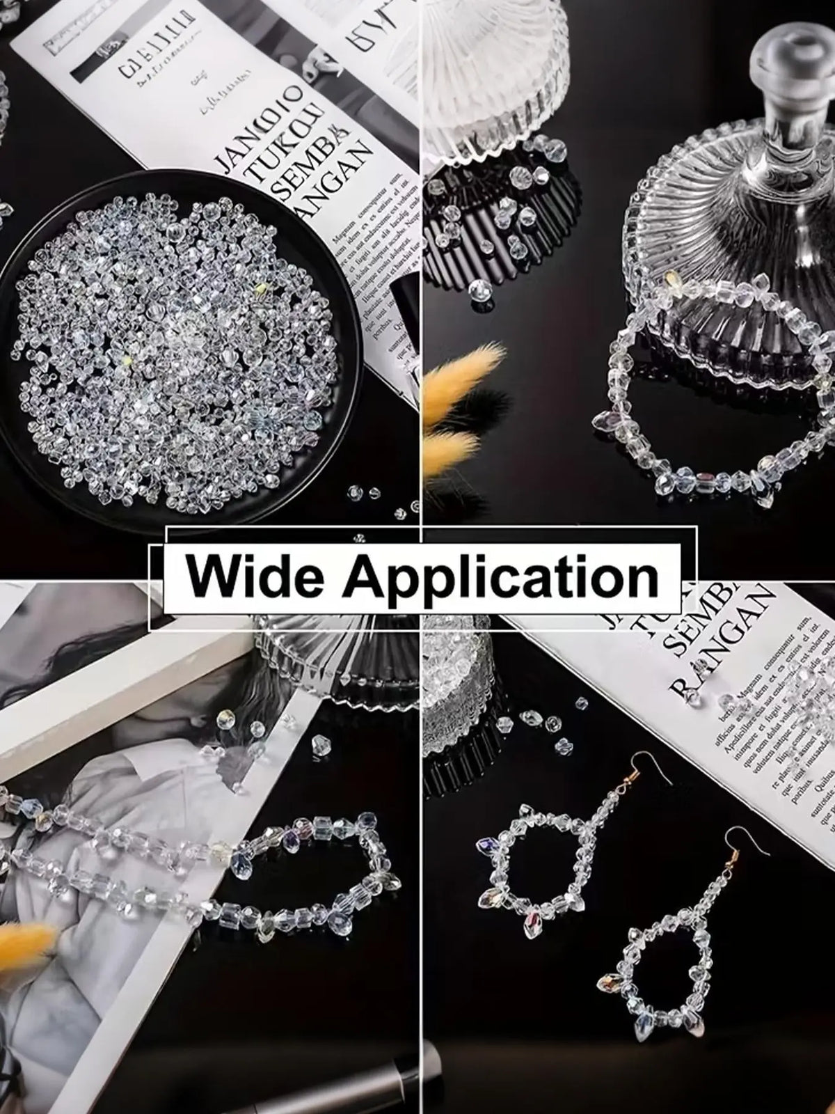 330pcs Mixed Beads Set, Bead Assortment, Crystal Glass Beads Random Mix with Storage Box, Jewelry Making Kit, DIY Necklace Bracelet Earring Making Supplies, Beads for Jewelry Making