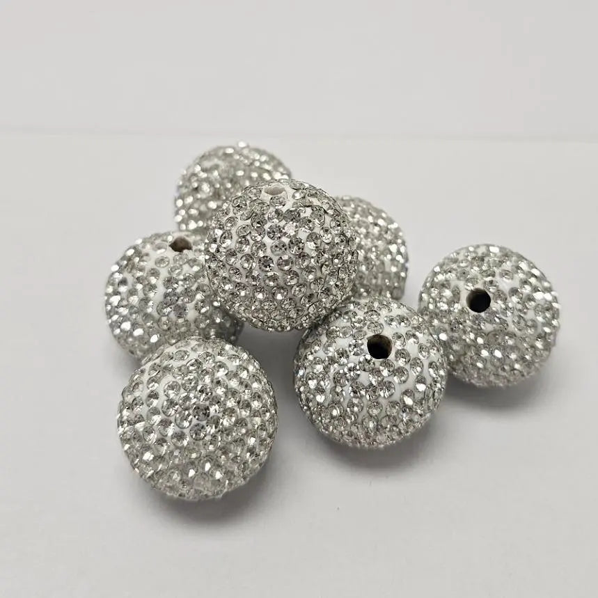B57 Handmade Polymer Clay Round Straight-Hole Drill Balls - DIY Beading Material for Jewelry Lovers, Charms Making, DIY Craft Embellishments, Beads and Accessories, Rhinestone Beads
