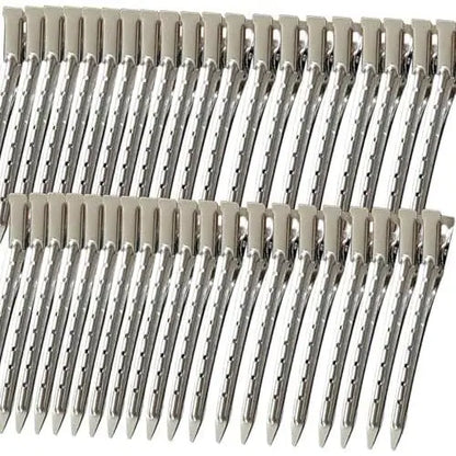 40 count 3.5 Inch Duck Billed Clips,Metal   Hair Clips with Holes for Styling, Coloring, Thick Hair Rollers, Salon Use, Clips for Women for Thick Hair & Thin Hair,