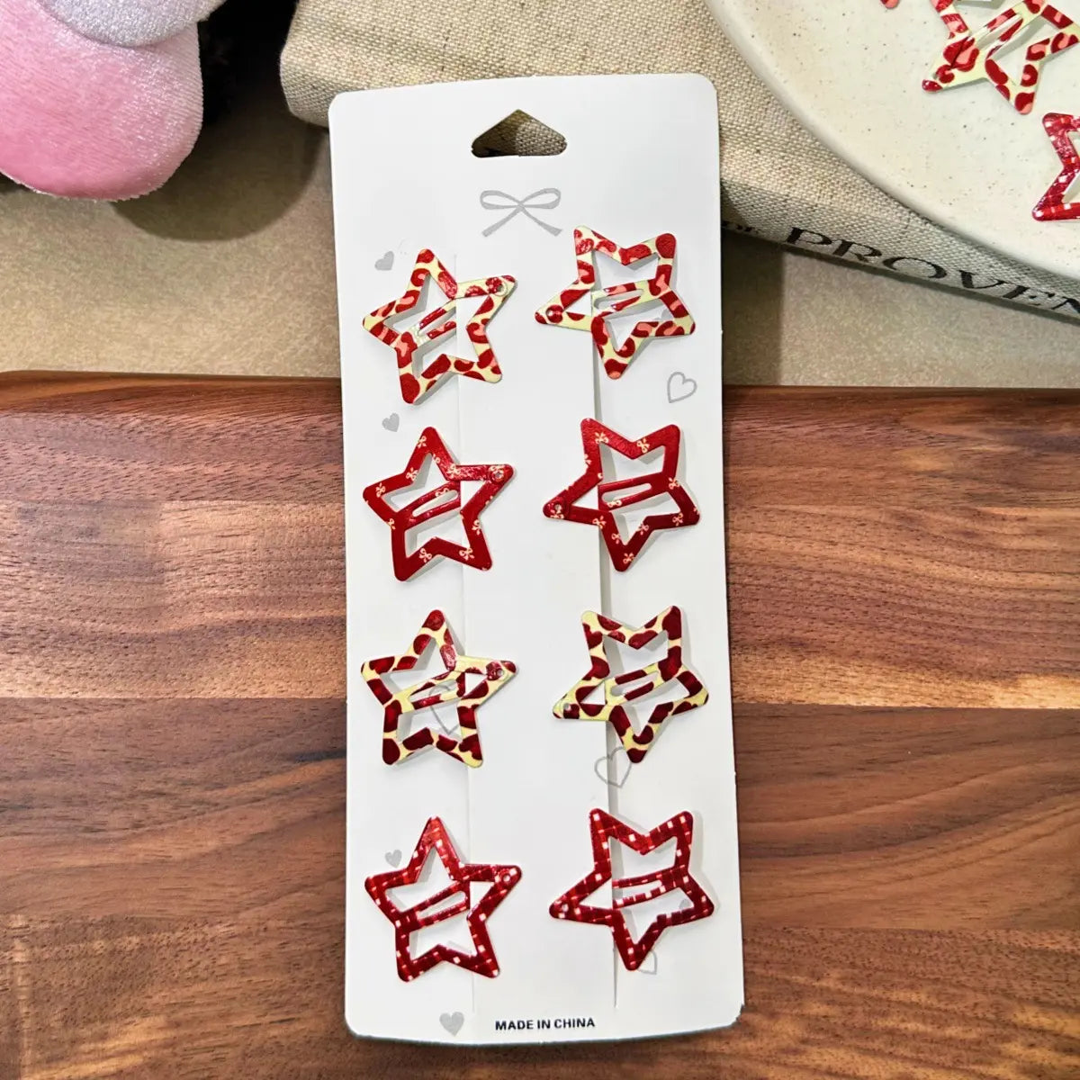 Animal Print Hair Clips, Leopard & Zebra Pattern Barrettes with Star Drop Design, Cute Decorative Hair Accessories for Daily Styling