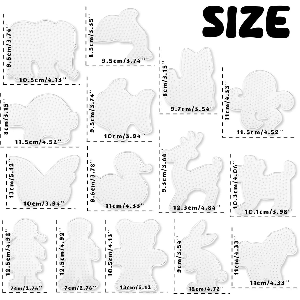 15 count 5mm Fuse Beads Boards Clear Plastic Fuse Beads Pegboards for  DIY Craft Bead
