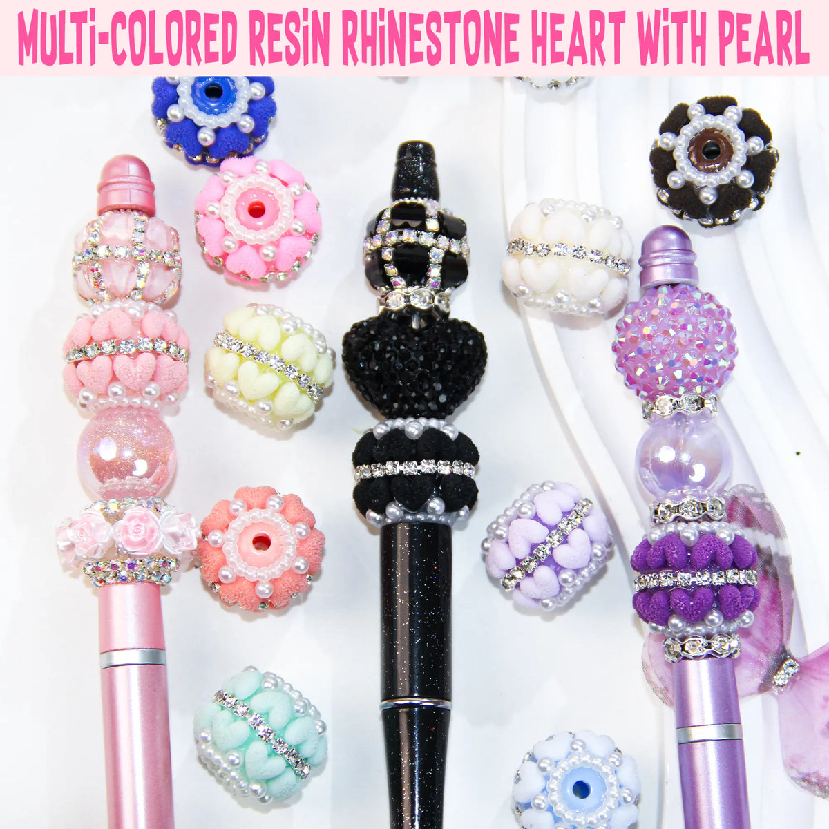 SET-3 Various fancy rhinestone beads (1 COLOR EACH)shiny high-quality suit DIY craft beadable pens