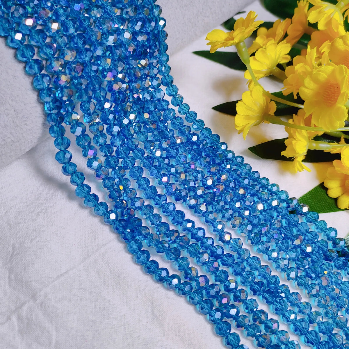 [US Shipping] 6mm K9 crystal glass flat disco rondelle beads 80pcs per Strand Flat Shape for DIY Jewelry Craft, Beads Making Accessories (Bracelet, Necklace)