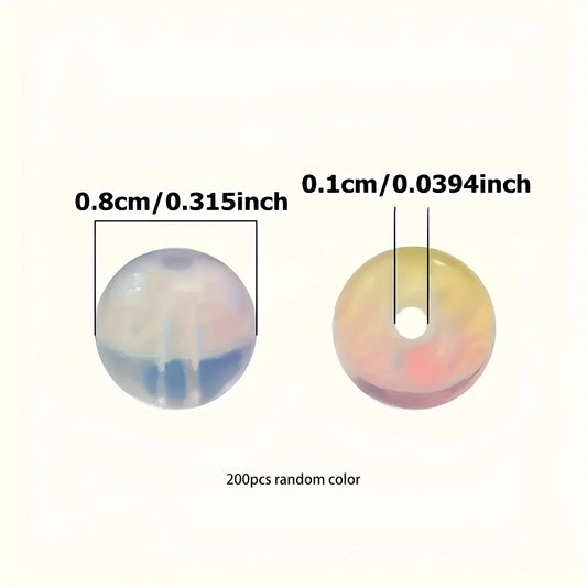 100 Multicolor Glass Beads for Jewelry Making, Transparent Round Beads for Bracelets & Necklaces DIY Projects, Craft Supplies, Beads for Crafts, DIY Beading Accessories, DIY Mixed Beads