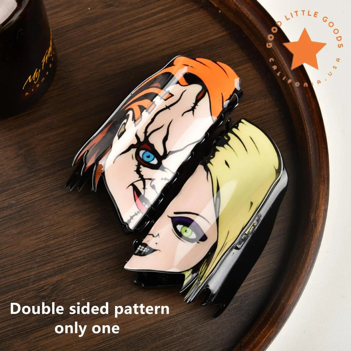 Fun Horror Character Double-Sided Plastic Claw Hair Clips - Halloween Hair Accessories for Women & Men, FallFreshness, Bold Designs for Daily Wear
