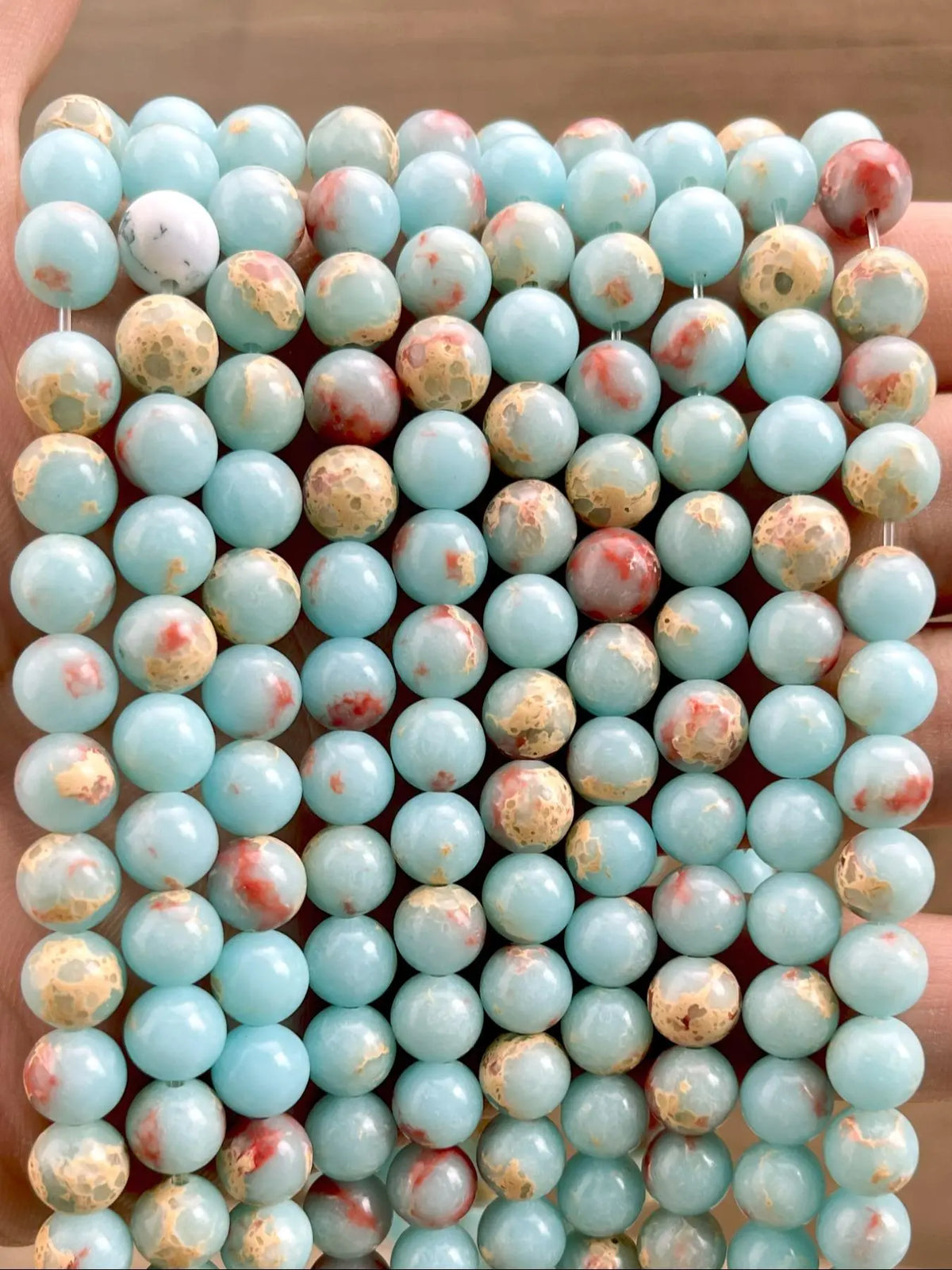 Natural Imperial Stone Beads, DIY Jewelry Making, 8mm Decorative Beads, Handmade Bracelets and Necklaces, Craft Supplies, Beads Accessories, 38cm/15inch Length
