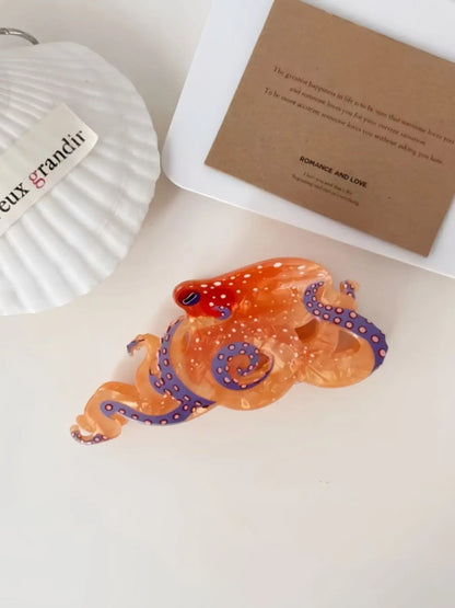 Cute Octopus Claw Clip, Novelty Strong-Hold Hair Accessory for Beach, Parties, and Daily Wear, Fun Ocean Animal Hair Clip for Women and Girls, Fun Hair Clips