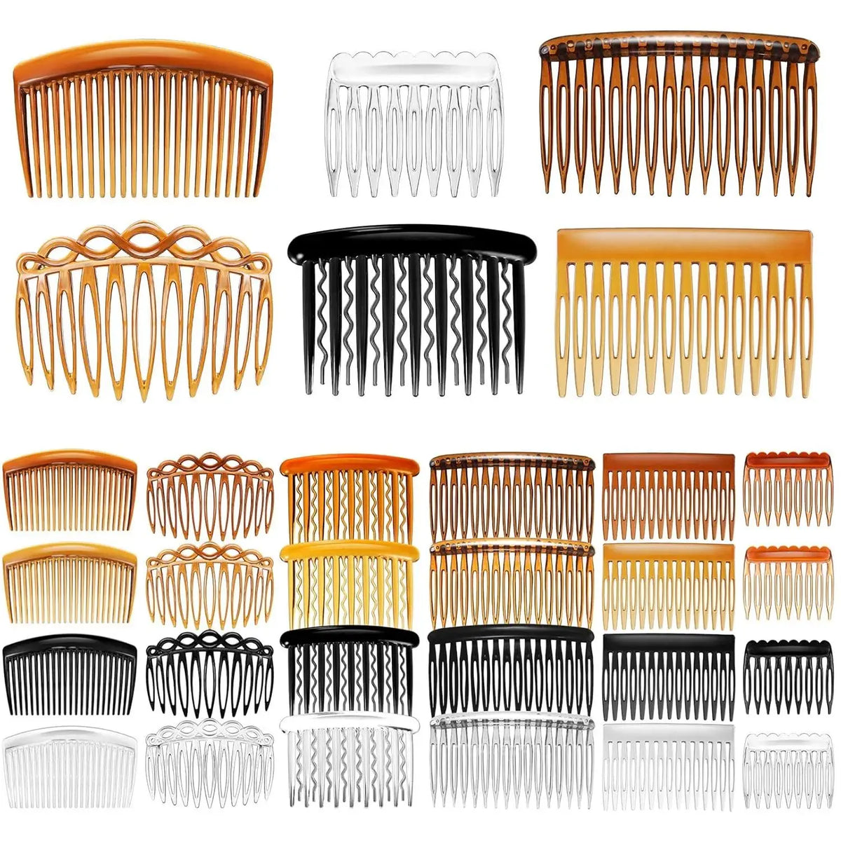 24 Pieces French Hair Side Combs Set Plastic Twist Comb Hair Clip Combs Accessories for Girls Women (9/11 /23 Teeth Side)