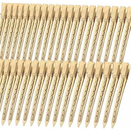 40 count 3.5 Inch Duck Billed Clips,Metal   Hair Clips with Holes for Styling, Coloring, Thick Hair Rollers, Salon Use, Clips for Women for Thick Hair & Thin Hair,