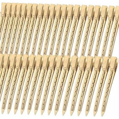 40 count 3.5 Inch Duck Billed Clips,Metal   Hair Clips with Holes for Styling, Coloring, Thick Hair Rollers, Salon Use, Clips for Women for Thick Hair & Thin Hair,