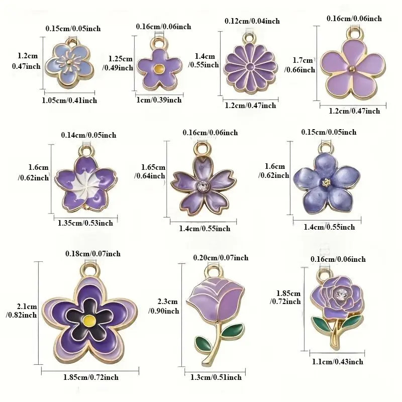 Elegant Enamel Pendant Set, DIY Pendants, 40 Pieces Alloy Stars & Flowers, DIY Bracelet Necklace Jewelry Making Accessories, Perfect Gift for Friends and Family, Jewelry Making Supplies
