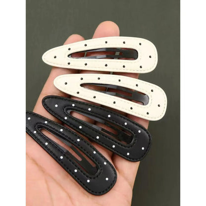 Women's 4-Piece Polka Dot Fashion Clips Set, Stylish Hair Accessories for Daily Wear, Gifts, Hair Clip Hairstyles Essentials
