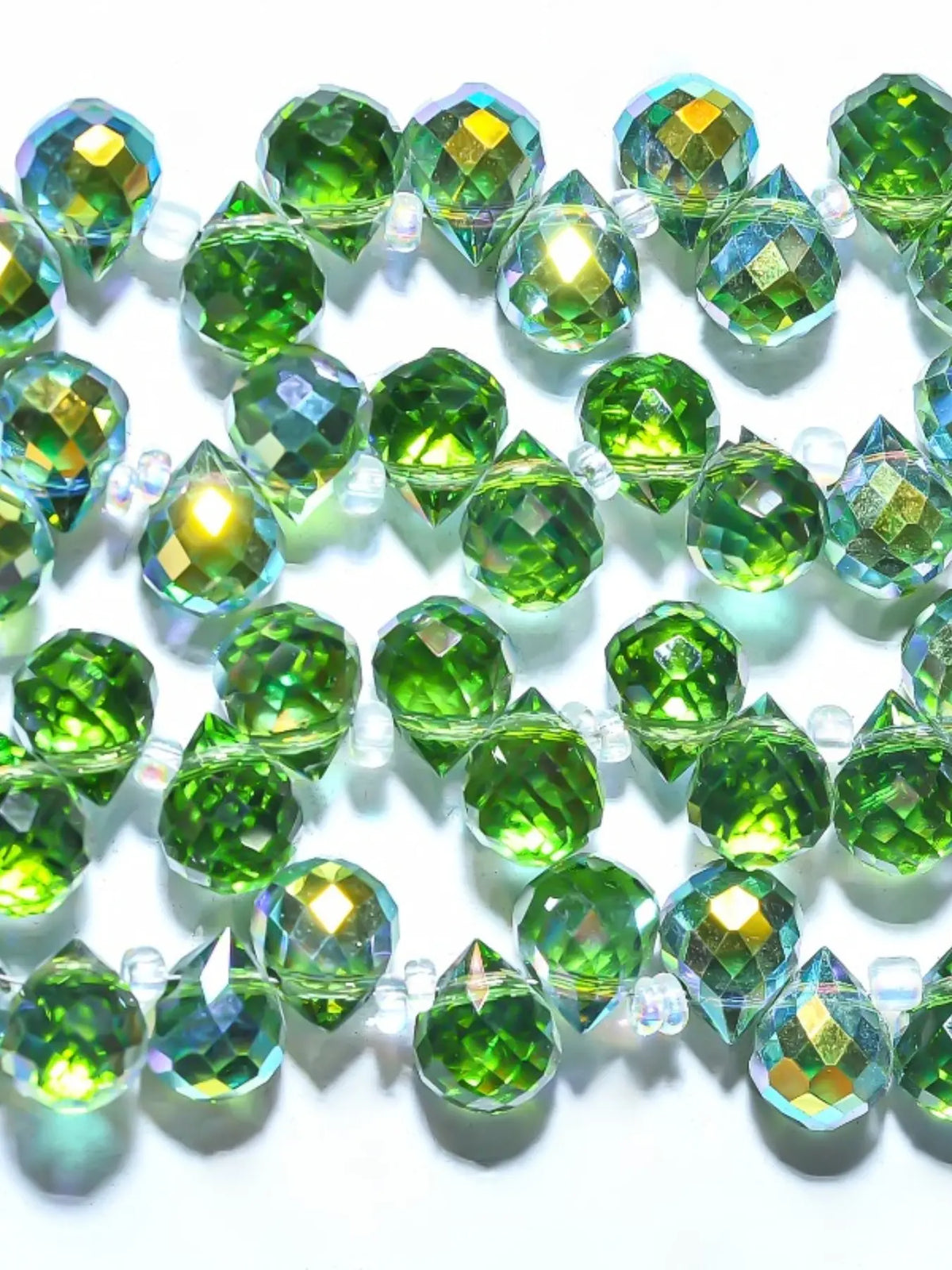 80pcs 8x9mm mixed color inlaid glass beads in strawberry and teardrop shapes with cross holes suitable for DIY jewelry making DIY Beading Accessories Beads for Crafts Bulk beads