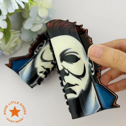 Fun Horror Character Double-Sided Plastic Claw Hair Clips - Halloween Hair Accessories for Women & Men, FallFreshness, Bold Designs for Daily Wear