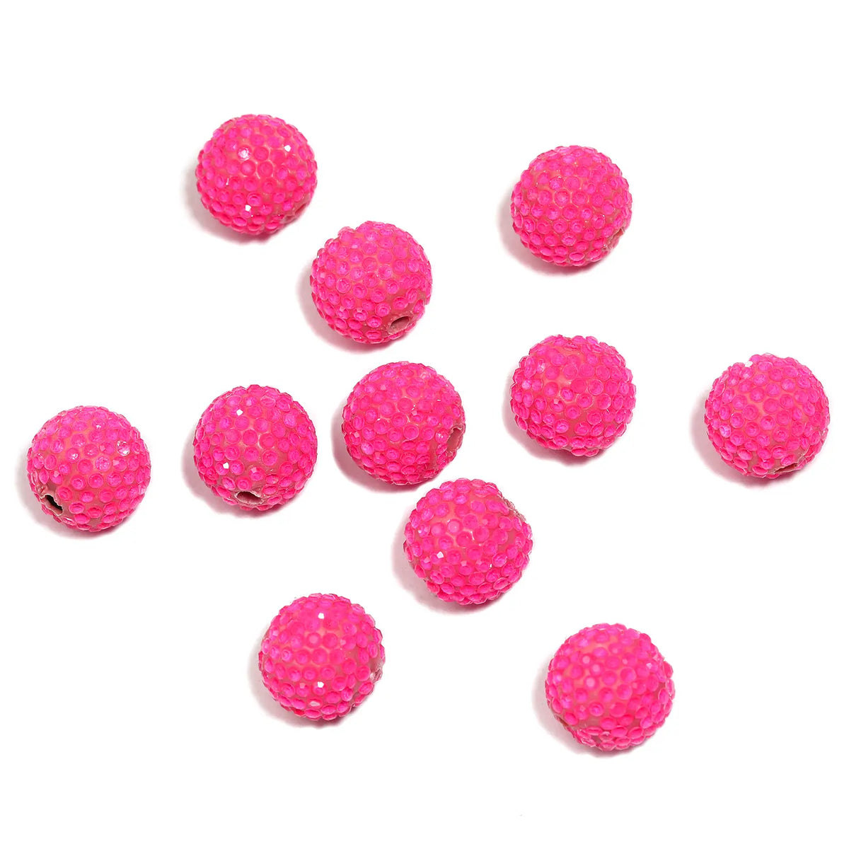 B57 Handmade Polymer Clay Round Straight-Hole Drill Balls - DIY Beading Material for Jewelry Lovers, Charms Making, DIY Craft Embellishments, Beads and Accessories, Rhinestone Beads