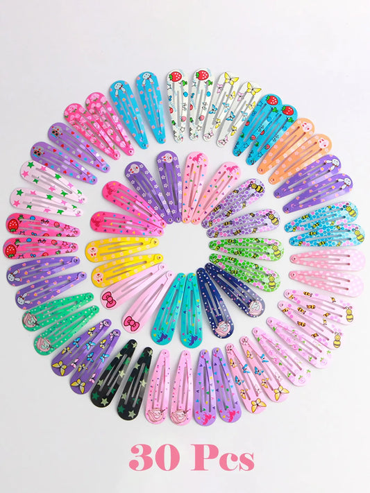 Random Color Cute Butterfly & Fruit & Floral Pattern Hair Clips, Colorful Hair Accessories for Girls, Fashion Hair Accessories for Party, Daily Clothing Decor
