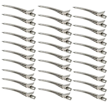 30 Packs Hair Clips, Duck Bill Clips, Hair Coloring, Hair Clips & Barrettes, 3.5 Inches Rustproof Metal   Clips with Holes for Hair Styling,