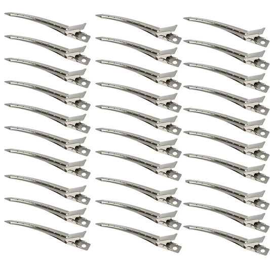 30 Packs Hair Clips, Duck Bill Clips, Hair Coloring, Hair Clips & Barrettes, 3.5 Inches Rustproof Metal   Clips with Holes for Hair Styling,