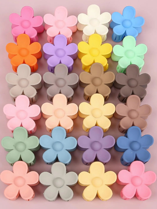 Flower Shaped Design Mini Hair Claws, Hair Claws Set, Cute Colorful Hair Claw Clips, Barrettes Hair Clips for Women & Girls, Fashion Hair Accessories for Party, Daily, Fun Hair Clips, Decorative Hair Clips, Hair Decor, Super Cute Clips