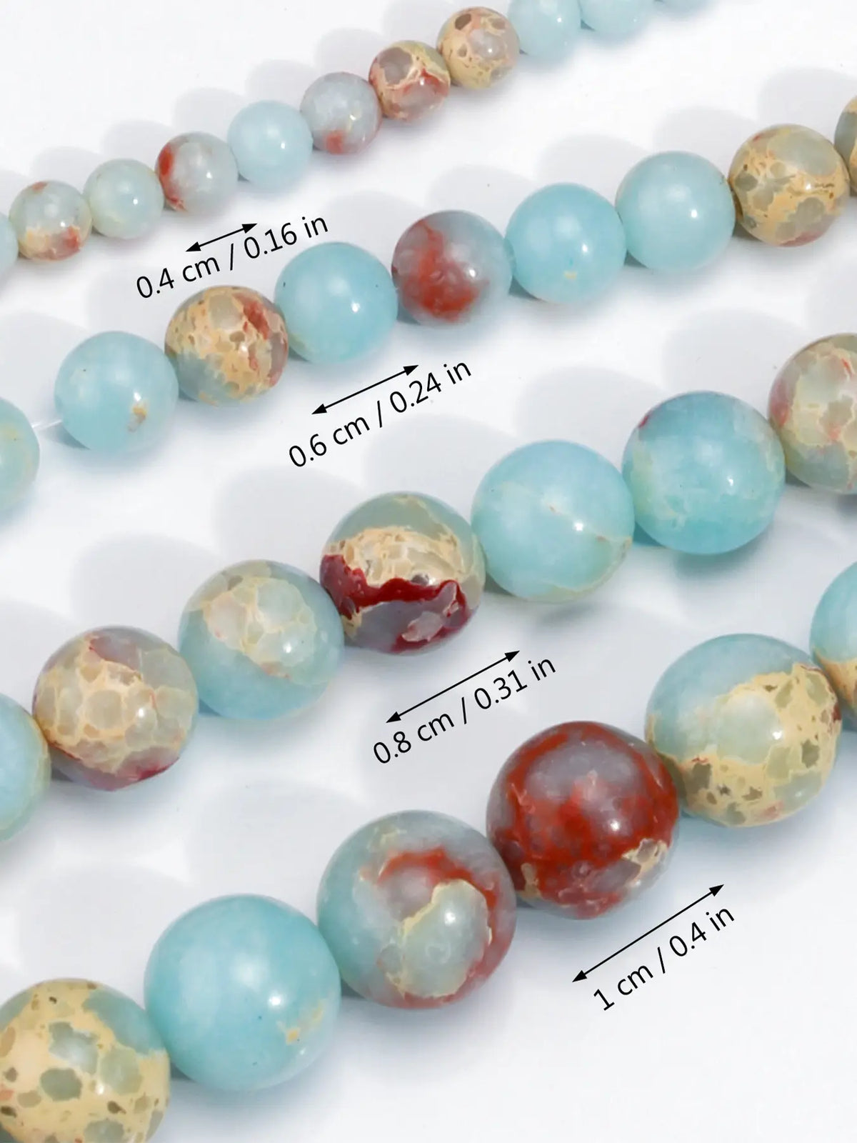 Natural Imperial Stone Beads, DIY Jewelry Making, 8mm Decorative Beads, Handmade Bracelets and Necklaces, Craft Supplies, Beads Accessories, 38cm/15inch Length