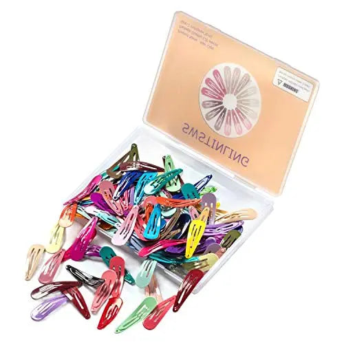120 Pack Colorful Barrettes, 2 Inch Barrettes Metal Snap Hair Clips Candy Color Hair Accessories for  Teens, ,Women(40 Colors)