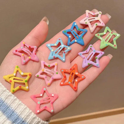 Dopamine Hair Accessory Set (30-90 Pieces) - Colorful Sparkly Star Secure Flat Clips, Fashion All-Season Hair Accessories for School & Daily Wear, Cute