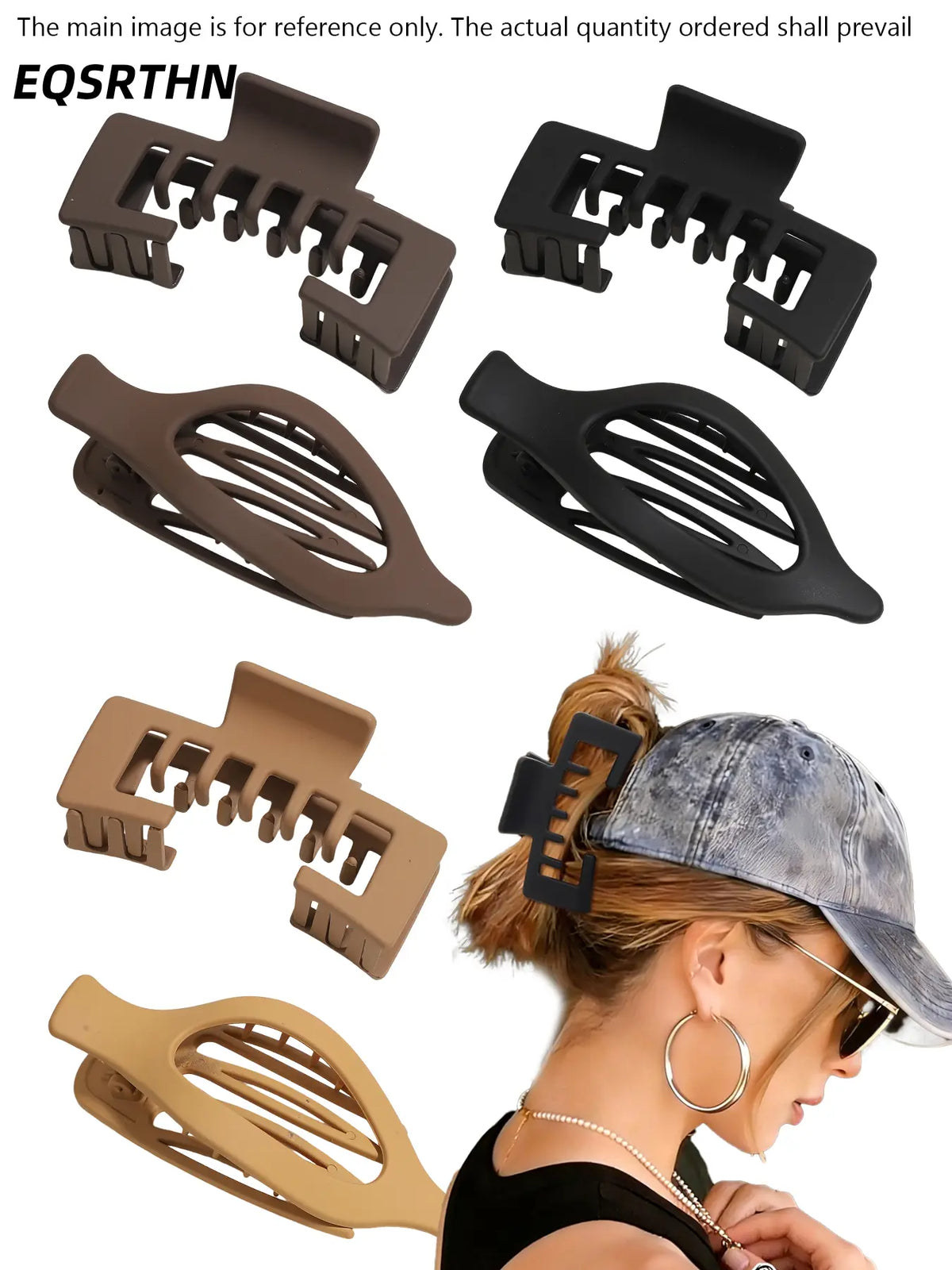 6pcs Matte finish hair claw clips for thick hair strong grip styling accessories anti slip hair jaw clamp everyday minimalist fashion hair styling styling tools Claw Set