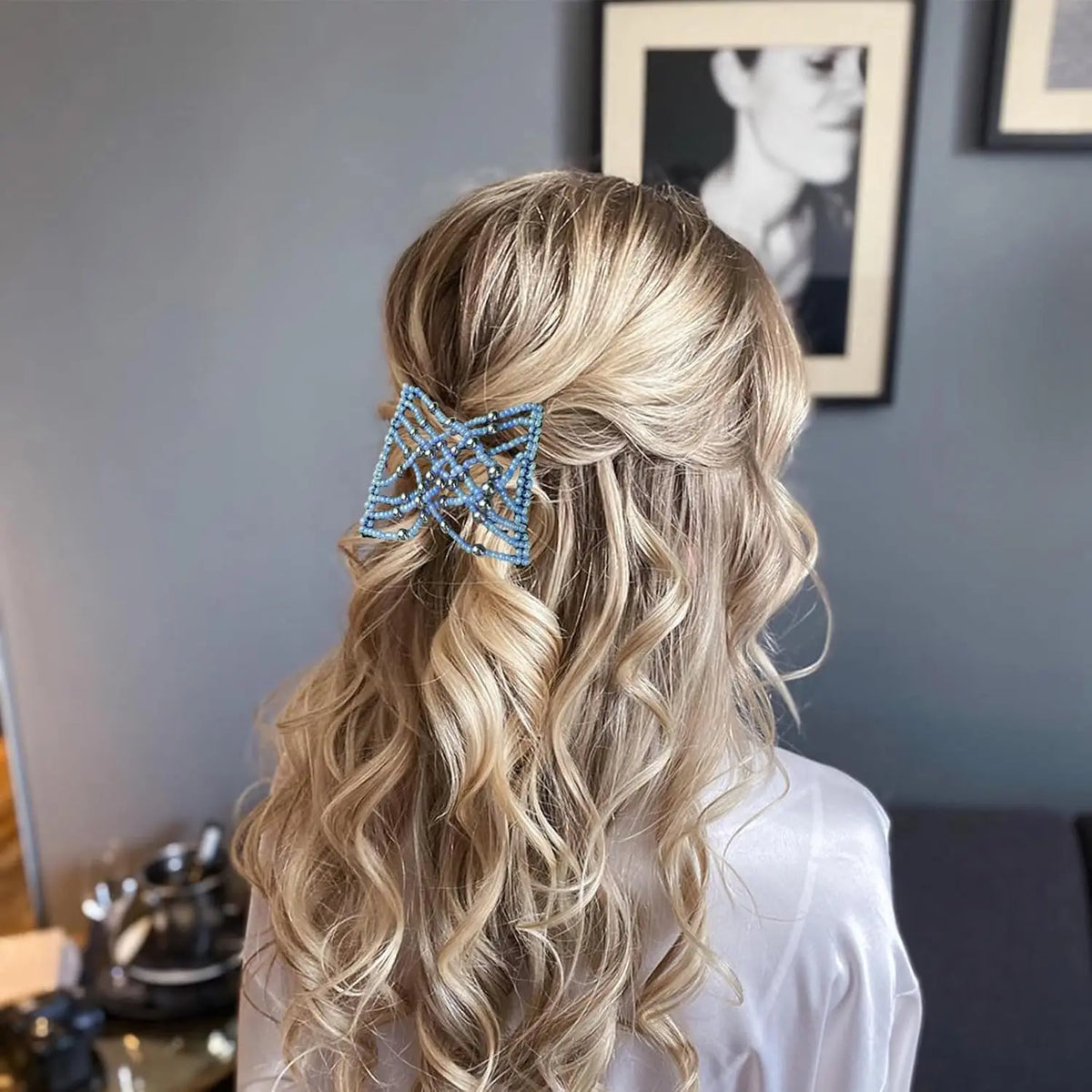 5PCS Stretchy Magic Hair Comb Clips, Adjustable Elastic Hair Pins for Bun, Ponytail & Updo Styling