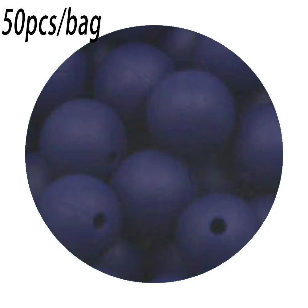 Silicone Beads Kit, 50 pcs Beaded Set of 15 mm Silicone Beads, Bead Assortment and DIY Beading and Jewelry Making Supplies for Keychains, Necklaces and Jewelry Crafts