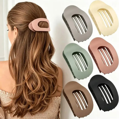 6PCS Matte No-Crease Flat Hair Clips, Strong Grip Hair Accessories for Thick & Thin Hair, Trendy Hair Claws for Daily Work and Party Outfits,travel essentials